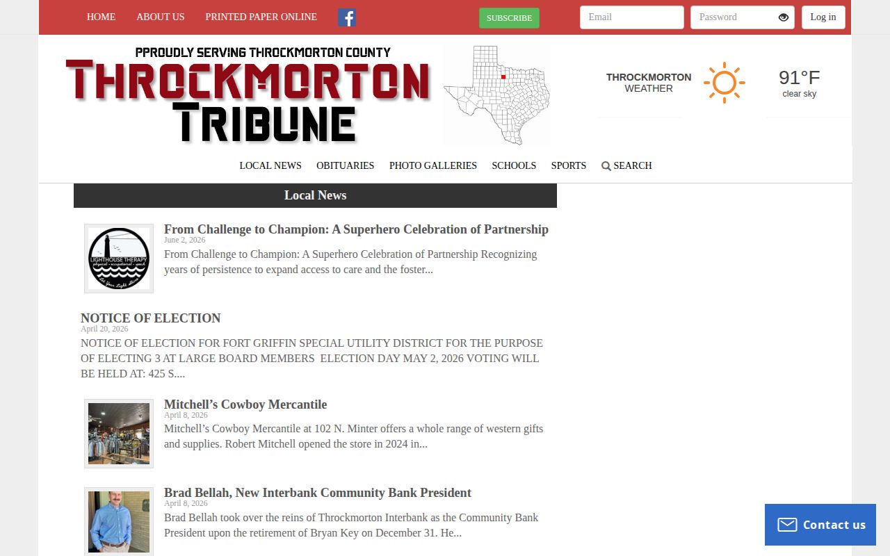 Throckmorton County crime news source at the Throckmorton Tribune