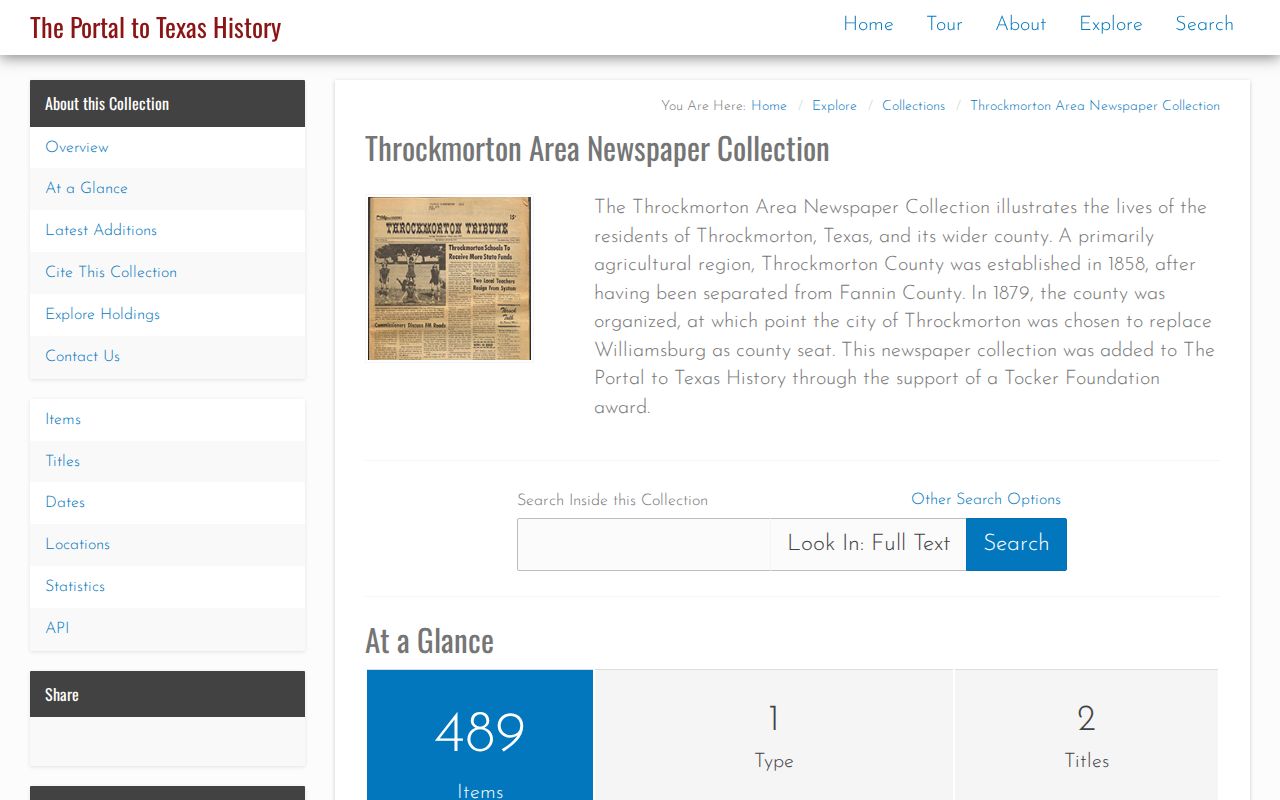 Throckmorton County historical crime-news archive source