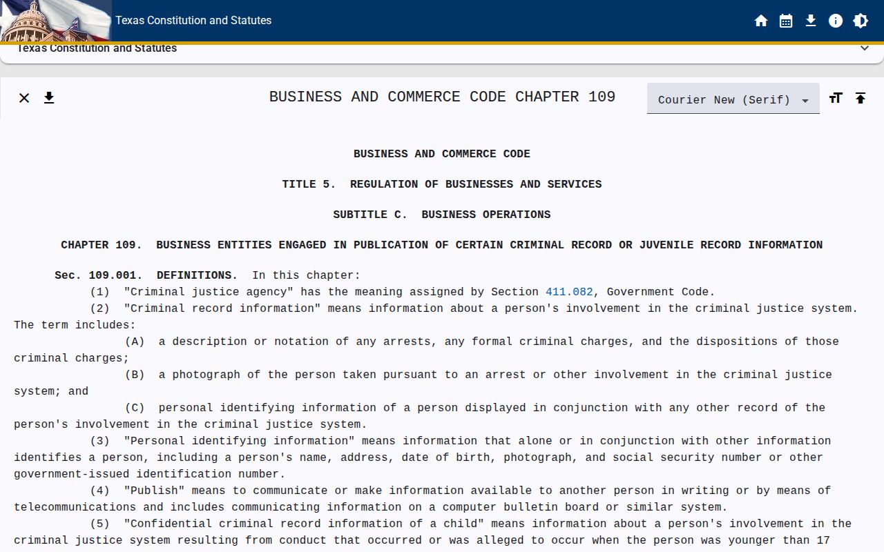 Texas Chapter 109 guidance for Throckmorton County booking-photo corrections